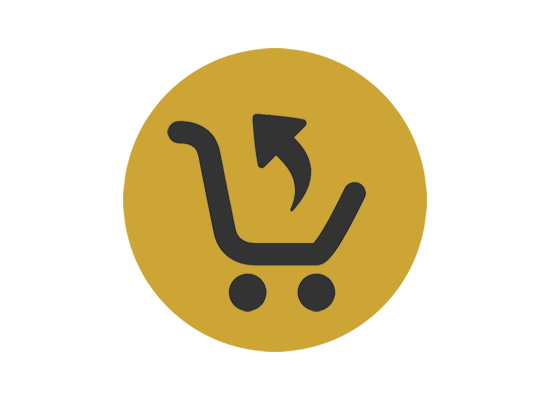 Returns shopping trolley icon